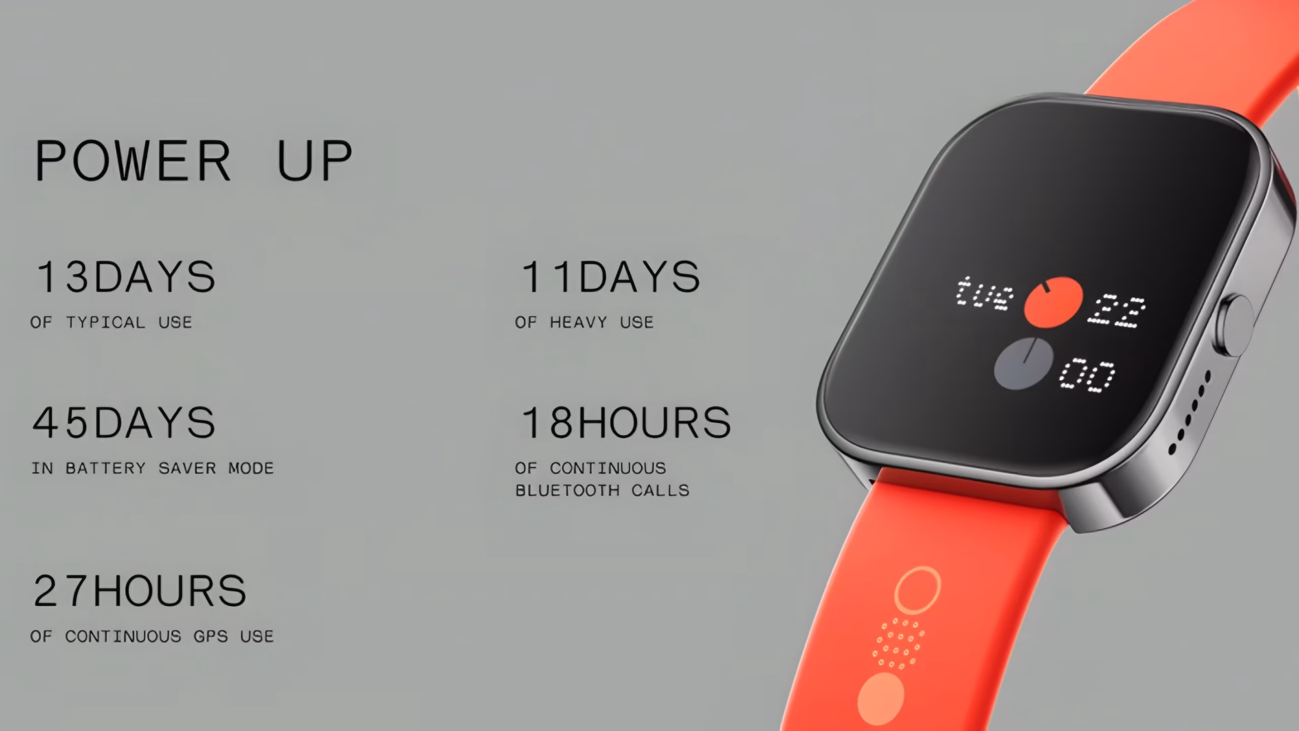Long-lasting battery life up to 13 days for uninterrupted smart features and health tracking.