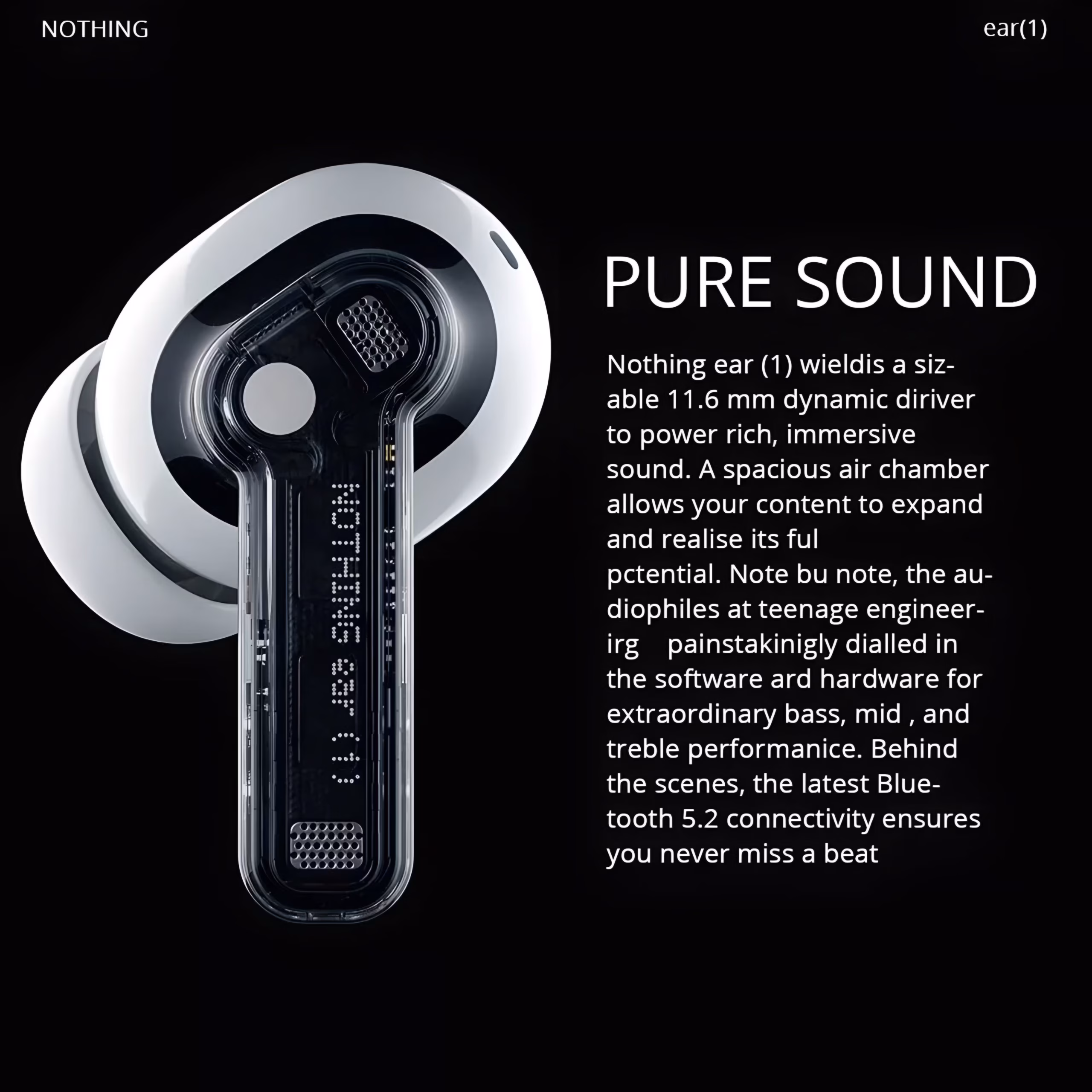 Nothing Ear ( 1 ) Wireless Earbuds Features