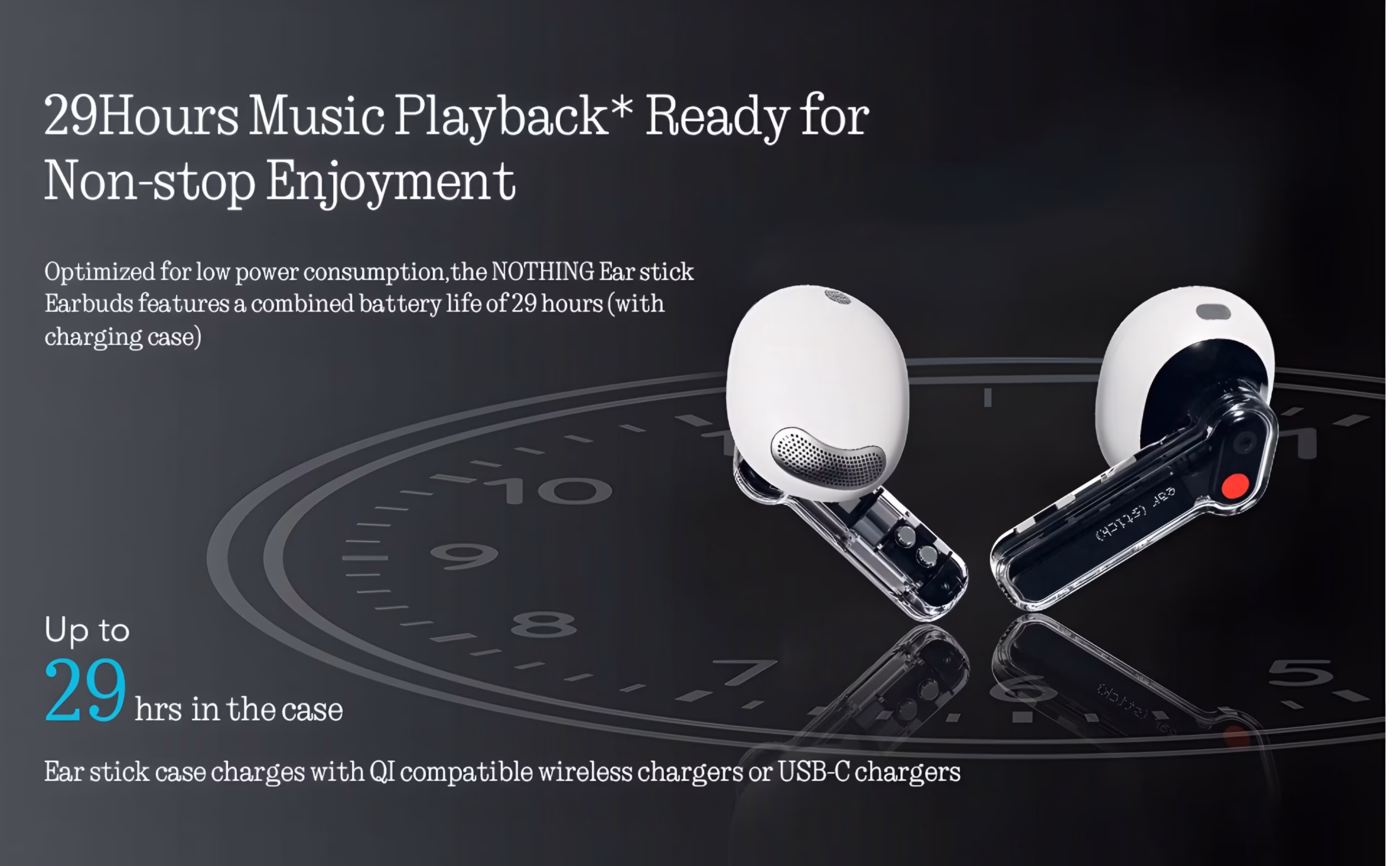 Nothing Ear (stick) –ANC Wireless Earbuds Battery Backup